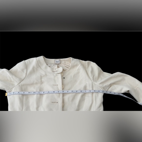 ECI New York ivory ruffle short cropped blazer jacket 14 - Picture 8 of 8